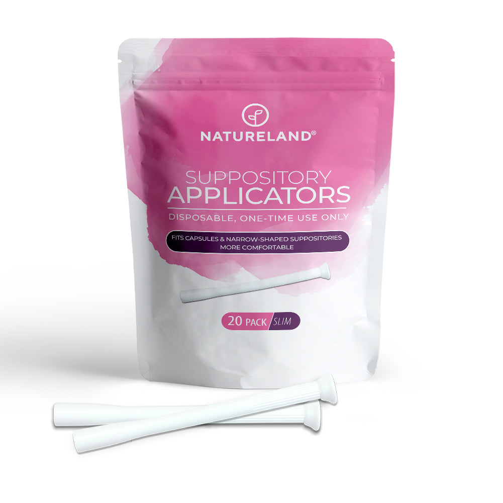 NATURELAND Vaginal Suppository Applicators (SLIM) - Small Tip for Capsules Suppositories